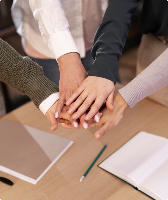 Teamarbeit Hands Circle